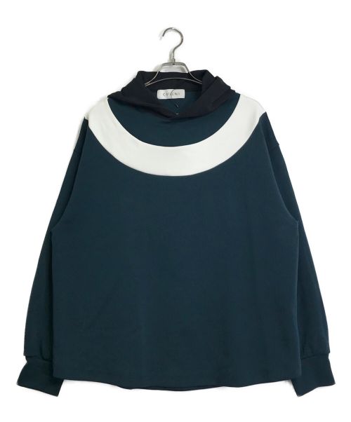 CULLNI（クルニ）CULLNI (クルニ) STANDCOLLER PULLOVER グリーン×ブラック サイズ:2の古着・服飾アイテム