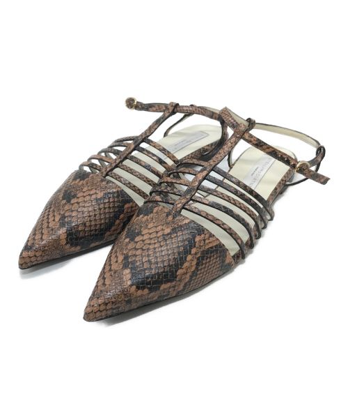 STELLA McCARTNEY（ステラマッカートニー）STELLA McCARTNEY (ステラマッカートニー) Snake-Print Ballet Flats   STELLA McCARTNEY 800244  ブラウン サイズ:38の古着・服飾アイテム