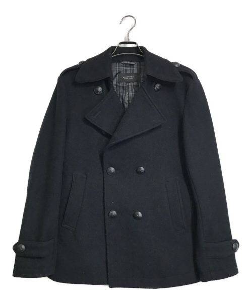 BURBERRY BLACK LABEL（バーバリーブラックレーベル）BURBERRY BLACK LABEL (バーバリーブラックレーベル) ウールPコート ブラック サイズ:Lの古着・服飾アイテム