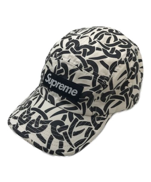 SUPREME（シュプリーム）Supreme (シュプリーム) 21AW Celtic Knot Camp Cap アイボリー×ブラック サイズ:実寸参照の古着・服飾アイテム