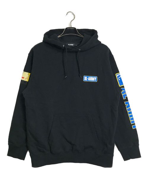 X-LARGE（エクストララージ）X-LARGE (エクストララージ) ARMY HOODED SWEAT ブラック サイズ:Lの古着・服飾アイテム