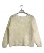 CLANEクラネ）の古着「HALF SHEER LOOSE MOHAIR KNIT TOPS ハーフシアールーズモヘヤニット　モヘヤニット　ローゲージニット」｜ホワイト