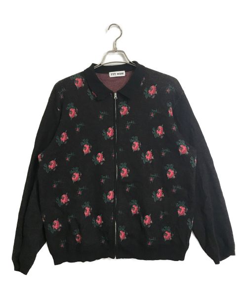 TTT MSW（ティー）TTT MSW (ティー) flower knit polo ブラック サイズ:Freeの古着・服飾アイテム