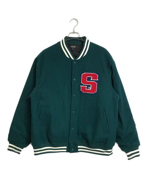 STORMY BLUE（ストーミーブルー）STORMY BLUE (ストーミーブルー) MELTON STADIUM JACKET グリーン サイズ:XLの古着・服飾アイテム