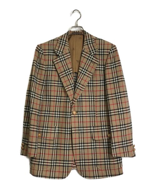 Burberry's（バーバリーズ）Burberry's (バーバリーズ) 90’Sノバチェックカシミヤ混テーラードジャケット ベージュ サイズ:Lの古着・服飾アイテム