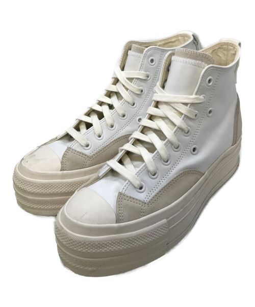 CONVERSE ADDICT（コンバース アディクト）CONVERSE ADDICT (コンバース アディクト) ROKH (ロク) CHUCK TAYLOR LEATHER PLTS ROKH HI ホワイト×アイボリー サイズ:27.5の古着・服飾アイテム