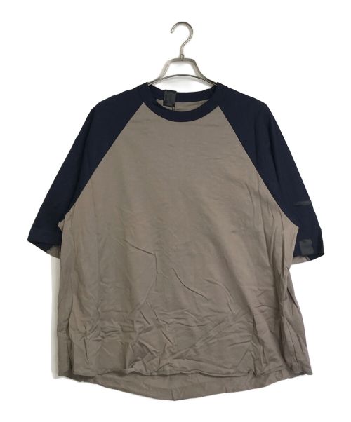 N.HOOLYWOOD（エヌ ハリウッド）N.HOOLYWOOD (エヌ ハリウッド) N.HOOLYWOOD　　RAGLAN SLEEVE SHIRT   2232-CS50-036peg ネイビー×モカ サイズ:36の古着・服飾アイテム