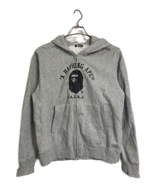 A BATHING APE（アベイシングエイプ）A BATHING APE (アベイシングエイプ) ASNKA エイプヘッドジップパーカー グレー サイズ:Lの古着・服飾アイテム