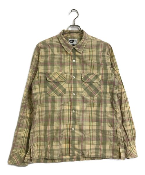 Engineered Garments（エンジニアド ガーメンツ）Engineered Garments (エンジニアド ガーメンツ) オープンカラーチェックシャツ ベージュ サイズ:Lの古着・服飾アイテム