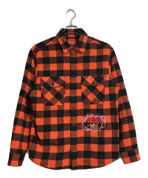 SUPREME（シュプリーム）Supreme (シュプリーム) 1-800 Buffalo Plaid Shirt オレンジ×ブラック サイズ:Sの古着・服飾アイテム