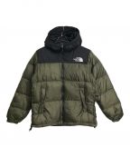 THE NORTH FACEザ ノース フェイス）の古着「Nuptse Hoodie  ヌプシ　ダウンジャケット　中綿ジャケット」｜オリーブ×ブラック