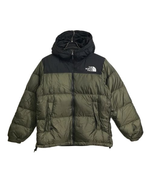 THE NORTH FACE（ザ ノース フェイス）THE NORTH FACE (ザ ノース フェイス) Nuptse Hoodie  ヌプシ　ダウンジャケット　中綿ジャケット オリーブ×ブラック サイズ:Lの古着・服飾アイテム