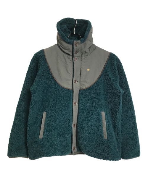 GO HEMP（ゴーヘンプ）GO HEMP (ゴーヘンプ) MONGOLIAN JACKET モンゴリアンジャケット　ボアジャケット　パーカー グリーン×グレー サイズ:Lの古着・服飾アイテム