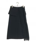 LE CIEL BLEUルシェルブルー）の古着「Lace Paneled Skirt」｜ブラック