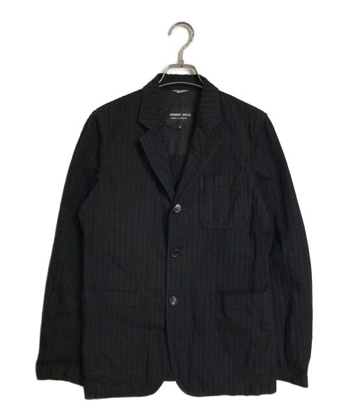 COMME des GARCONS HOMME DEUX（コムデギャルソン オム ドゥ）COMME des GARCONS HOMME DEUX (コムデギャルソン オム ドゥ) 製品染めストライプ3Bジャケット DR-J053 AD2016 ブラック サイズ:XSの古着・服飾アイテム