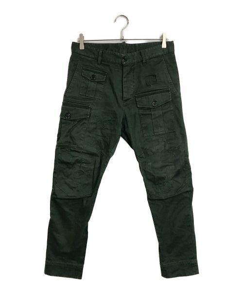 DSQUARED2（ディースクエアード）DSQUARED2 (ディースクエアード) SEXY CARGO FIT Trousers グリーン サイズ:44の古着・服飾アイテム