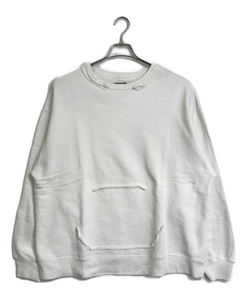 BEAMS（ビームス）BEAMS (ビームス) ダメージ加工スウェット ホワイト サイズ:XLの古着・服飾アイテム