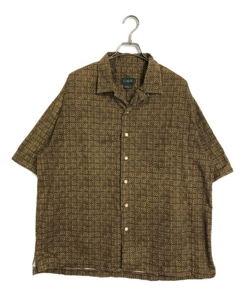 J.CREW（ジェイクルー）J.CREW (ジェイクルー) 総柄オープンカラーシャツ ブラウン サイズ:Lの古着・服飾アイテム