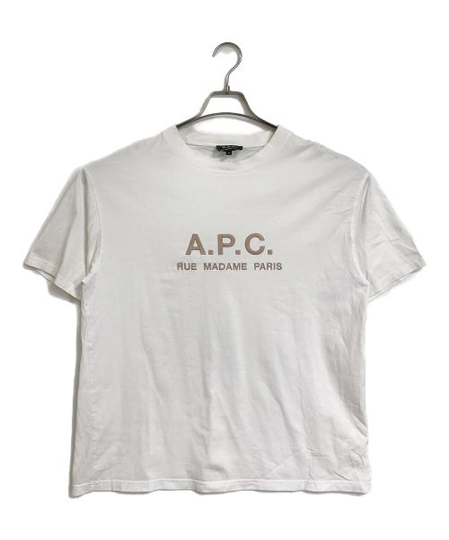 A.P.C.（アーペーセー）A.P.C. (アーペーセー) 刺繍ロゴＴシャツ　ロゴTシャツ　半袖　Tee  S/S ホワイト サイズ:Mの古着・服飾アイテム