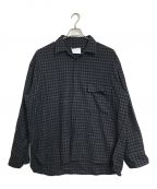 steinシュタイン）の古着「OVERSIZED DOWN PAT SHIRT オーバーサイズシャツ　ウールシャツ　チェックシャツ　日本製」｜ネイビー