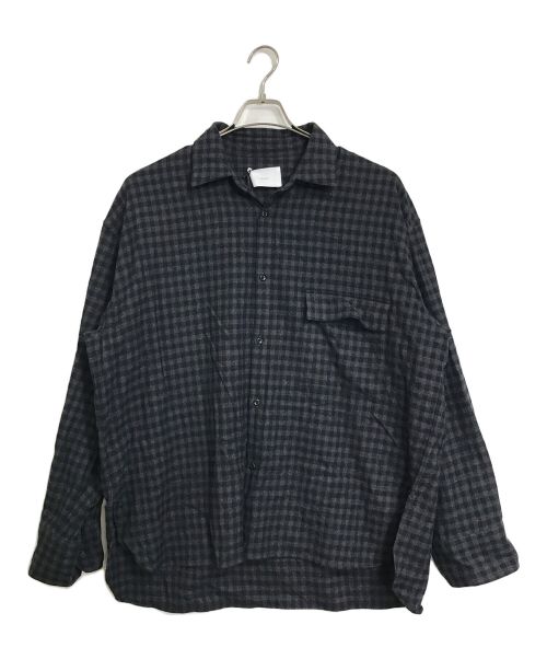 stein（シュタイン）stein (シュタイン) OVERSIZED DOWN PAT SHIRT オーバーサイズシャツ　ウールシャツ　チェックシャツ　日本製 ネイビー サイズ:M 未使用品の古着・服飾アイテム