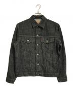 LEVI'Sリーバイス）の古着「先染めブラックデニムジャケット　LEVI‘S  リーバイス　ブラック　70651-0259　オレンジタブ　90年代　90s　ボタン裏H07」｜ブラック