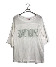 Spick and Span（スピックアンドスパン）の古着「リネンフットボールTシャツ　オーバーサイズ　五分丈　23070200305020」｜ホワイト