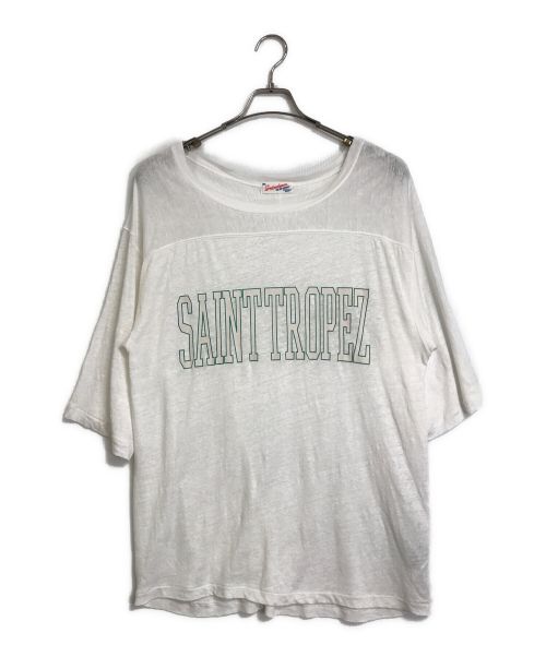 Spick and Span（スピックアンドスパン）Spick and Span (スピックアンドスパン) リネンフットボールTシャツ　オーバーサイズ　五分丈　23070200305020 ホワイト サイズ:実寸参照の古着・服飾アイテム