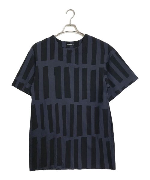 marimekko（マリメッコ）marimekko (マリメッコ) KULMA半袖ワンピース　カットソーワンピース　総柄 ネイビー×ブラック サイズ:Lの古着・服飾アイテム