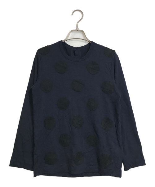 tricot COMME des GARCONS（トリココムデギャルソン）tricot COMME des GARCONS (トリココムデギャルソン) ドットニードルパンチバックボタンカットソー ネイビー サイズ:Sの古着・服飾アイテム