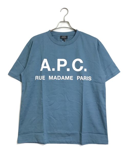 A.P.C.（アーペーセー）A.P.C. (アーペーセー) A.P.C.　　プリントTシャツ　ブルー ブルー サイズ:Lの古着・服飾アイテム