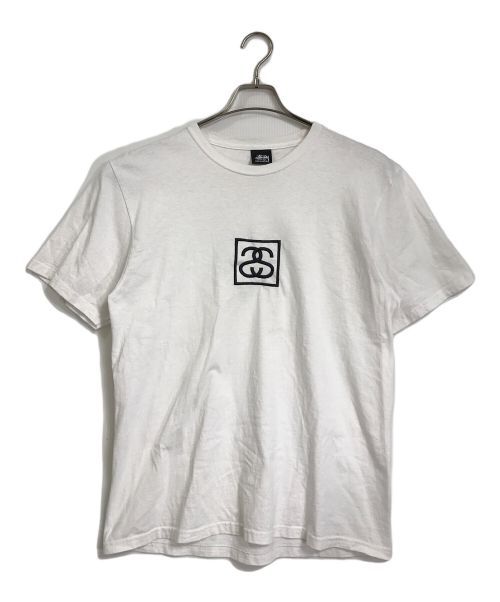 stussy（ステューシー）stussy (ステューシー) SSリンクセンター刺繍ロゴTシャツ ホワイト サイズ:Mの古着・服飾アイテム