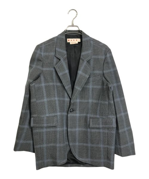 MARNI（マルニ）MARNI (マルニ) チェックテーラードジャケットGIMA0112U1TW893　グレー グレー サイズ:38の古着・服飾アイテム