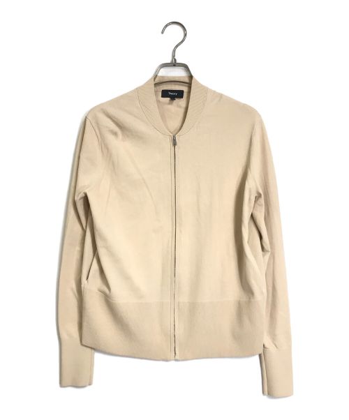 theory（セオリー）theory (セオリー) theory　　10-3105700　　ジップアップニットジャケット/COMPACT CREPE/ ZIP UP BOMBER/ボンバージャケット ベージュ サイズ:Sの古着・服飾アイテム