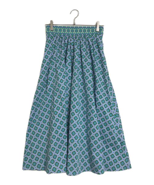 MARELLA（マレーラ）MARELLA (マレーラ) MARELLA　　幾何学柄スカート　310106222 ブルー×グリーン サイズ:40の古着・服飾アイテム
