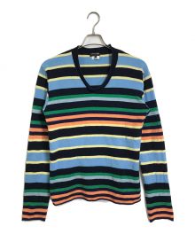 COMME des GARCONS HOMME PLUS（コムデギャルソンオムプリュス）の古着「ボーダーニット　長袖ニット　ウールニット　日本製」｜マルチカラー