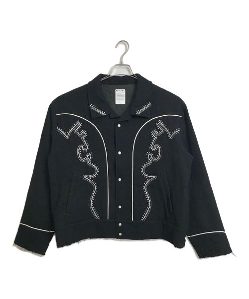 FACCIES（ファッチーズ）FACCIES (ファッチーズ) WESTERN PIPING JACKET ウエスタンパイピングジャケット　ウールジャケット　ライトアウター　日本製 ブラック サイズ:1の古着・服飾アイテム