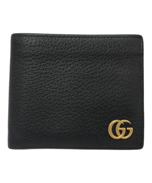 GUCCI（グッチ）GUCCI (グッチ) GUCCI　2つ折り財布　428725 ブラック サイズ:実寸参照の古着・服飾アイテム