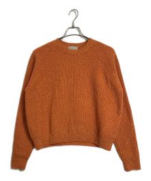 JOHN SMEDLEY（ジョンスメドレー）の古着「7Gエコカシミア クルーネックニット　長袖ニット　イギリス製　英国製」｜オレンジ