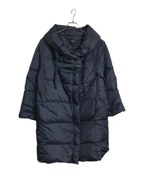 theory（セオリー）theory (セオリー) ショールカラーダウンコート FEATHER WEIGHT NYLON2/ OTS LONG PUFFER J ネイビー サイズ:Sの古着・服飾アイテム