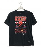 MITCHELL & NESSミッチェルアンドネス）の古着「Tシャツ　半袖　S/Sカットソー　プリントTシャツ」｜ブラック