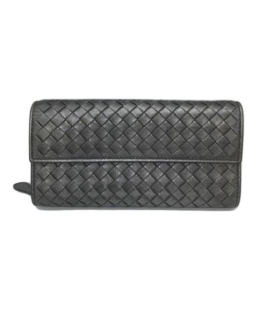 BOTTEGA VENETA（ボッテガベネタ）BOTTEGA VENETA (ボッテガベネタ) BOTTEGA VENETA　　イントレチャート ラウンドジップ シルバー サイズ:実寸参照の古着・服飾アイテム