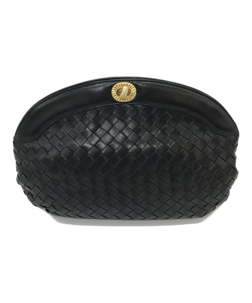 BOTTEGA VENETA（ボッテガベネタ）BOTTEGA VENETA (ボッテガベネタ) BOTTEGA VENETA　　イントレチャートヴィンテジージクラッチバッグ/ポーチ ブラック サイズ:実寸参照の古着・服飾アイテム