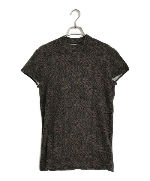 VERSACE（ヴェルサーチ）VERSACE (ヴェルサーチ) 半袖カットソー　S/S  Tシャツ　総柄 ブラウン サイズ:XLの古着・服飾アイテム