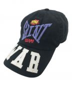 SAINT MICHAELセントマイケル）の古着「21AW War embroidery cap キャップ」｜ブラック×レッド