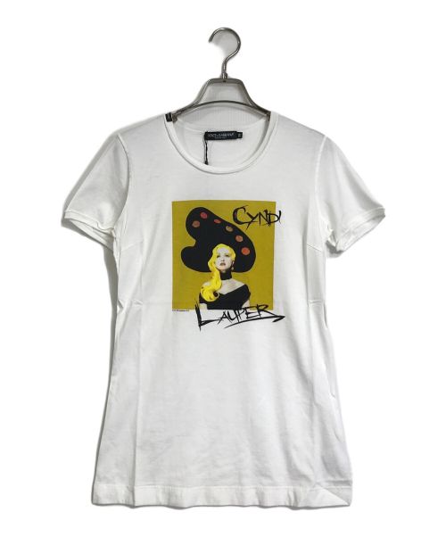 DOLCE & GABBANA（ドルチェ＆ガッバーナ）DOLCE & GABBANA (ドルチェ＆ガッバーナ) DOLCE & GABBANA　　CYNDI LAUPER TEE ホワイト サイズ:Mの古着・服飾アイテム