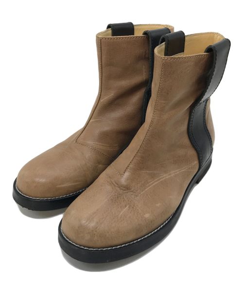 MM6 Maison Margiela（エムエムシックス メゾンマルジェラ）MM6 Maison Margiela (エムエムシックス メゾンマルジェラ) ショートブーツ　レザーブーツ ベージュ サイズ:37の古着・服飾アイテム