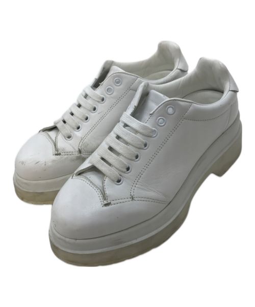 MM6 Maison Margiela（エムエムシックス メゾンマルジェラ）MM6 Maison Margiela (エムエムシックス メゾンマルジェラ) MM6 Maison Margiela　　レザーローカットスニーカー　　S59WQ0058 ホワイト サイズ:37の古着・服飾アイテム