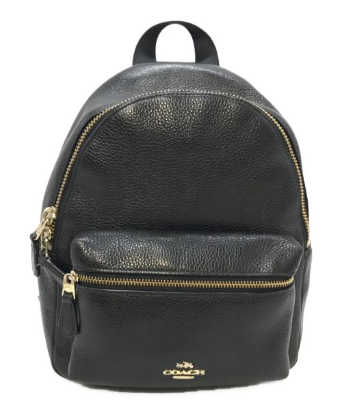 COACH（コーチ）COACH (コーチ) バックパック　COACH（コーチ）　リュック　ブラック　ロゴ付　 ブラック サイズ:実寸参照の古着・服飾アイテム