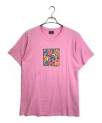 stussyステューシー）の古着「プリントTシャツ　stussy（ステューシー）メンズ　ピンク　Mサイズ　」｜ピンク